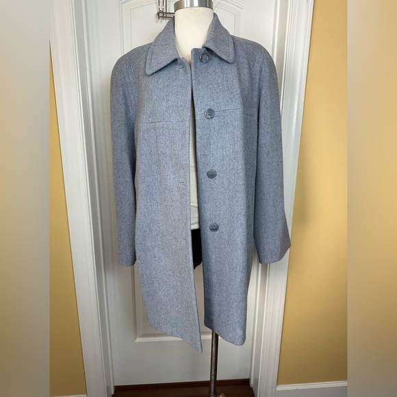 Vintage London Fog Women’s Light Blue Wool Pea Coat 16 - Picture 1 of 8